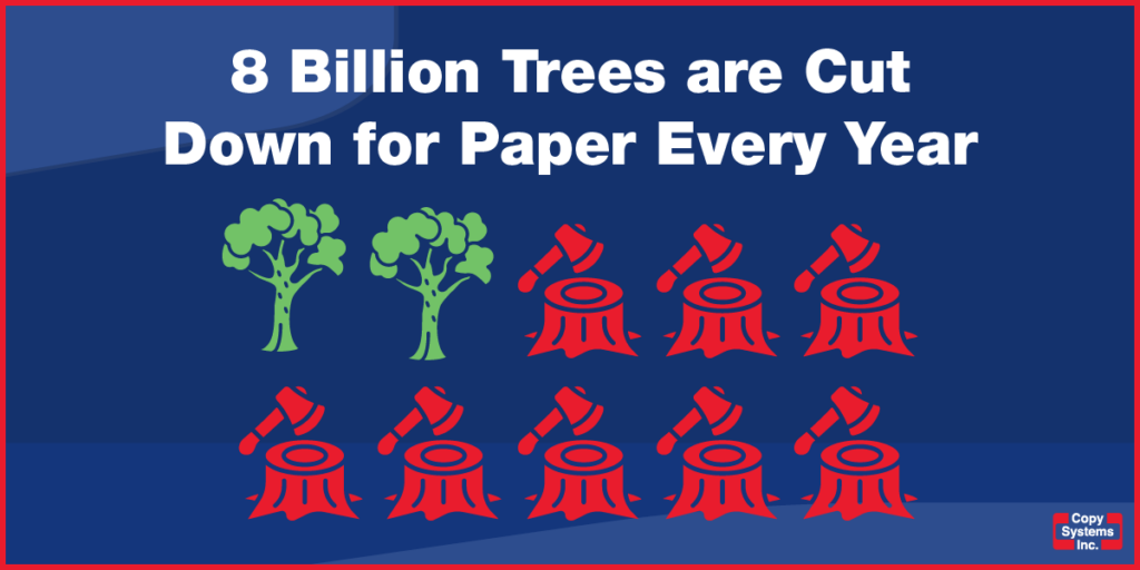 20241112_CSI_EpsonSustainabilityGraphics-01 | Copy Systems Inc. 8 Billion Trees are Cut Down for Paper Every Year