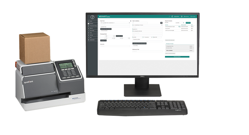 smart_online_with_scale | Copy Systems Inc. computer showing SMART mailroom software