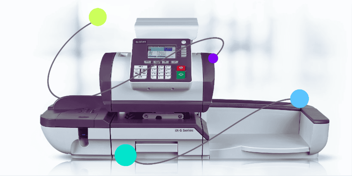 Postage meter with decorative dots